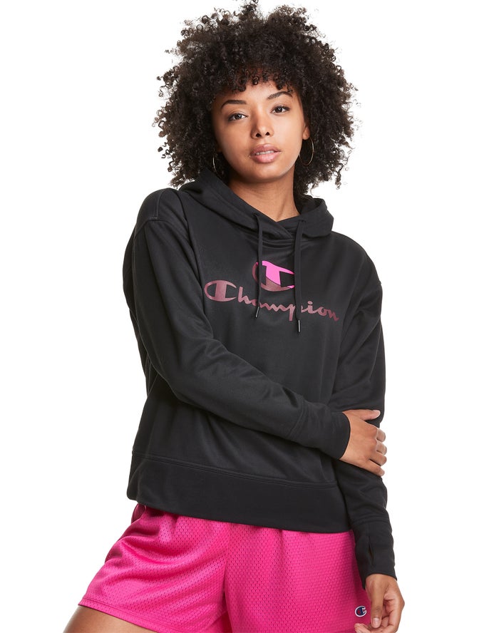 Champion Game Day Split Logo Hoodie Dames - Zwart - Belgie 1940JLZEP